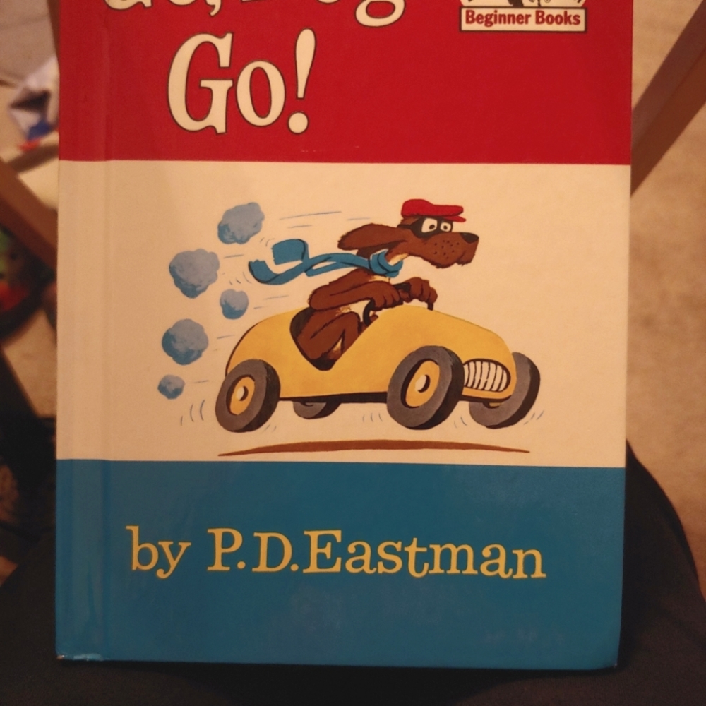 Beginners Book Go , Dog. Go! By P.D. Eastman red white blue